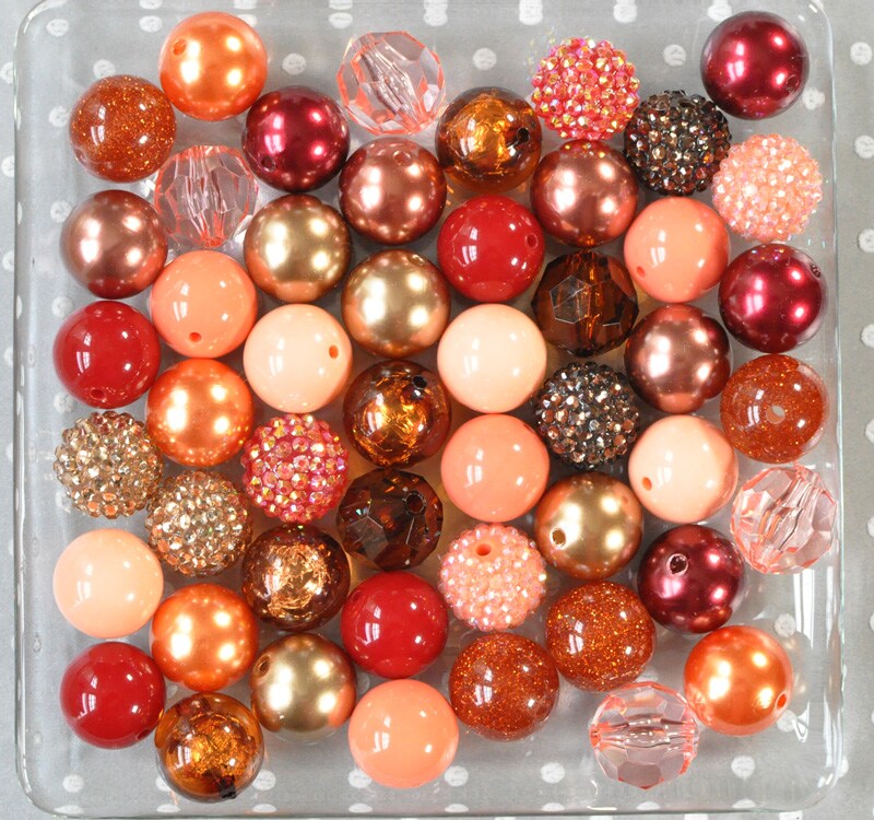 20mm Ginger Spice acrylic bubblegum bead mix