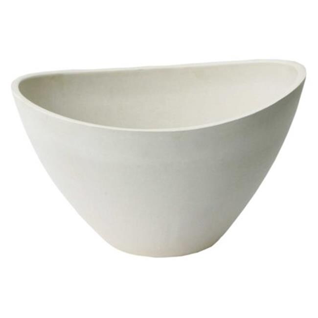 Algreen Products Valencia Planter with Wave Bowl - Whitestone - 16 x 12 x 10 in.