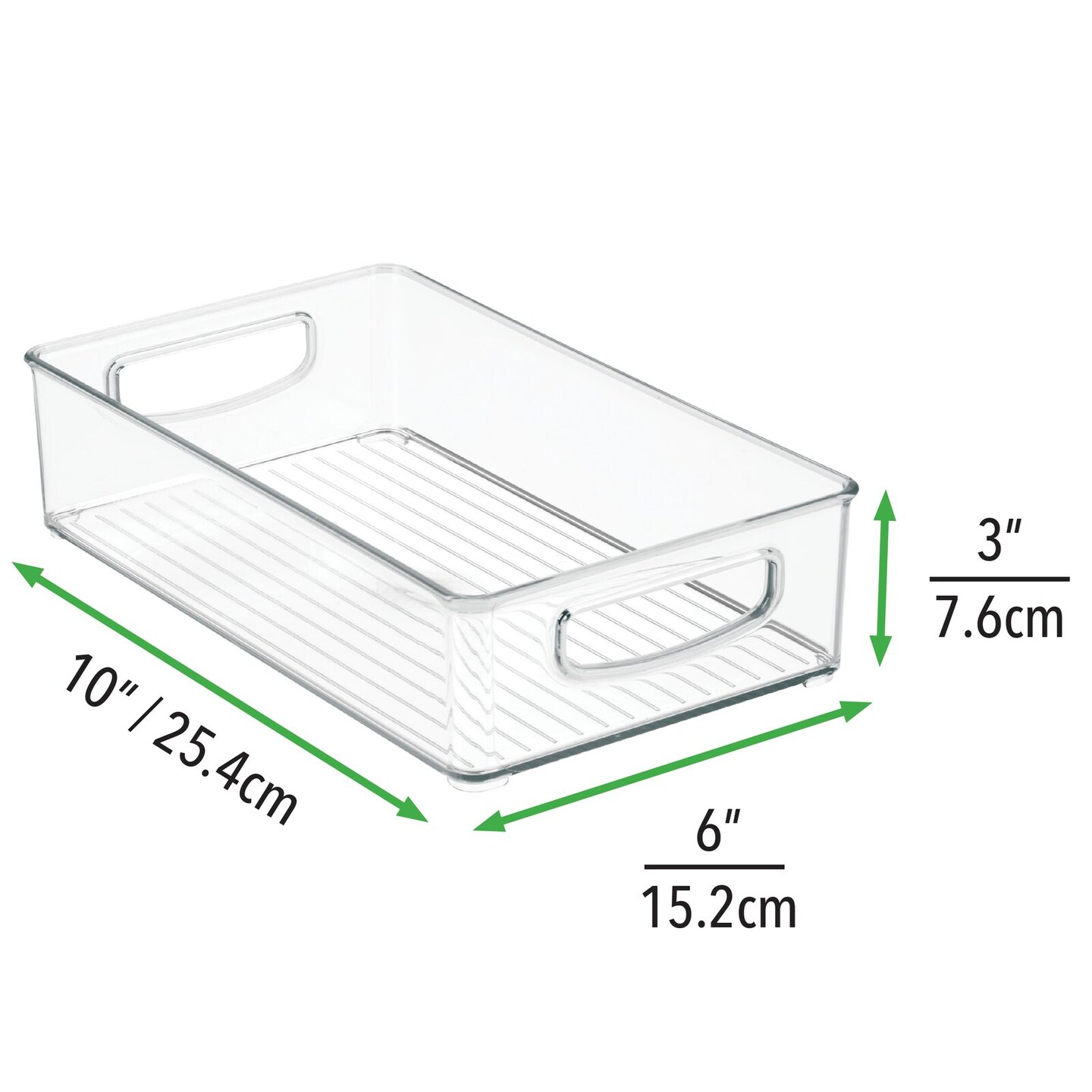 mDesign Plastic Storage Organizer Bin with Handles for Closets, 2 Pack - Clear