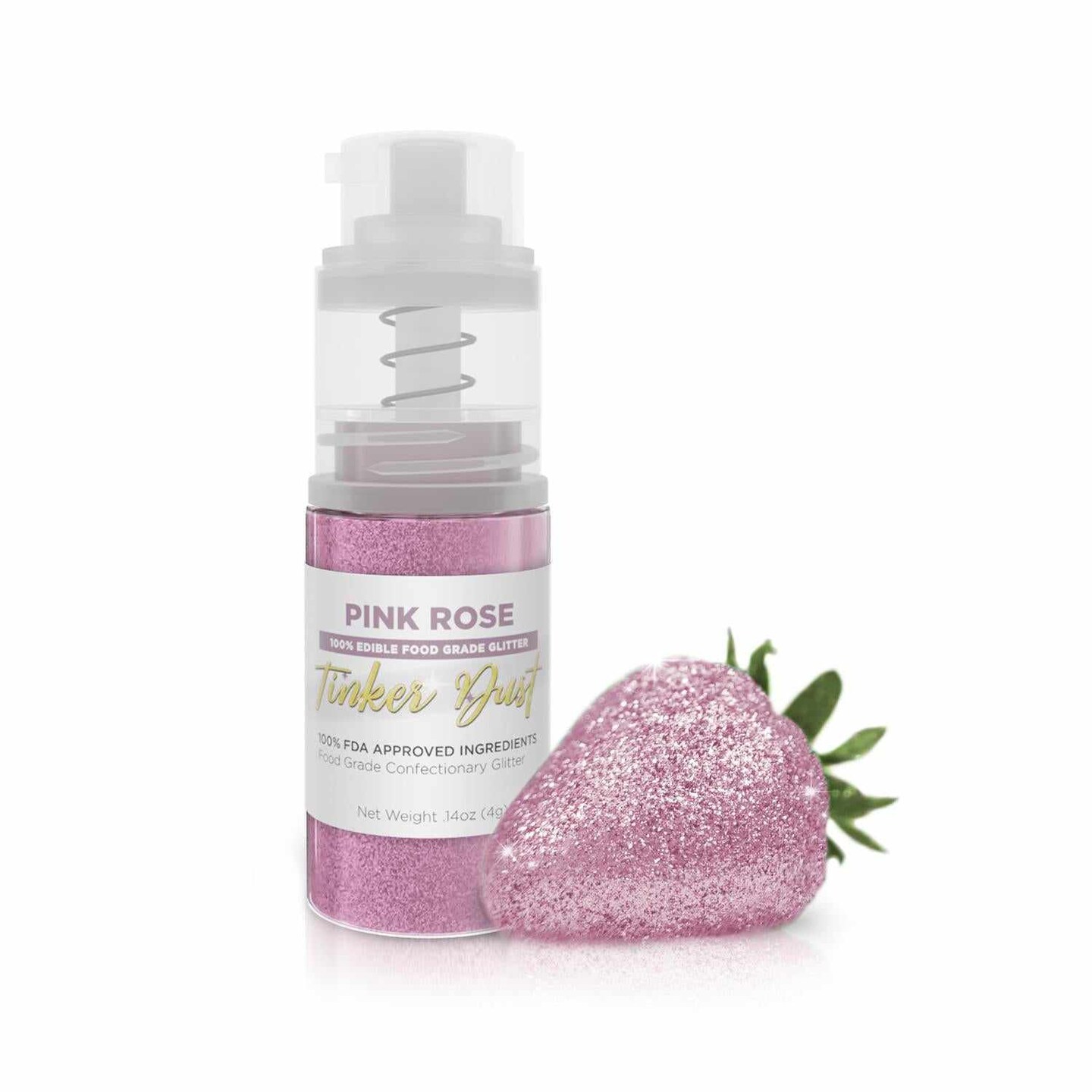 BAKELL Soft Pink Edible Glitter, 5 Gram, TINKER DUST Edible Glitter, KOSHER Certified, 100% Edible Glitter