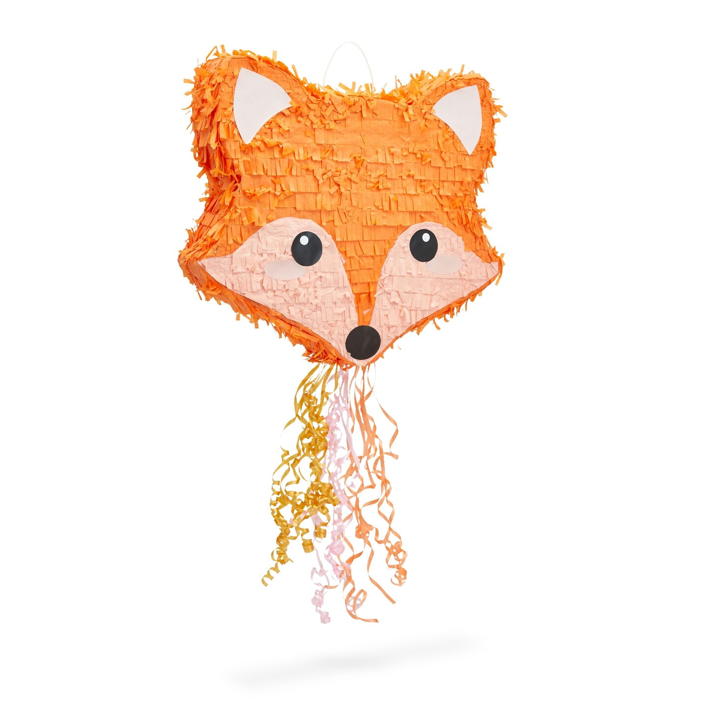 Small Pull String Fox Pinata for Woodland Birthday Party Decorations (16 x  13 In)