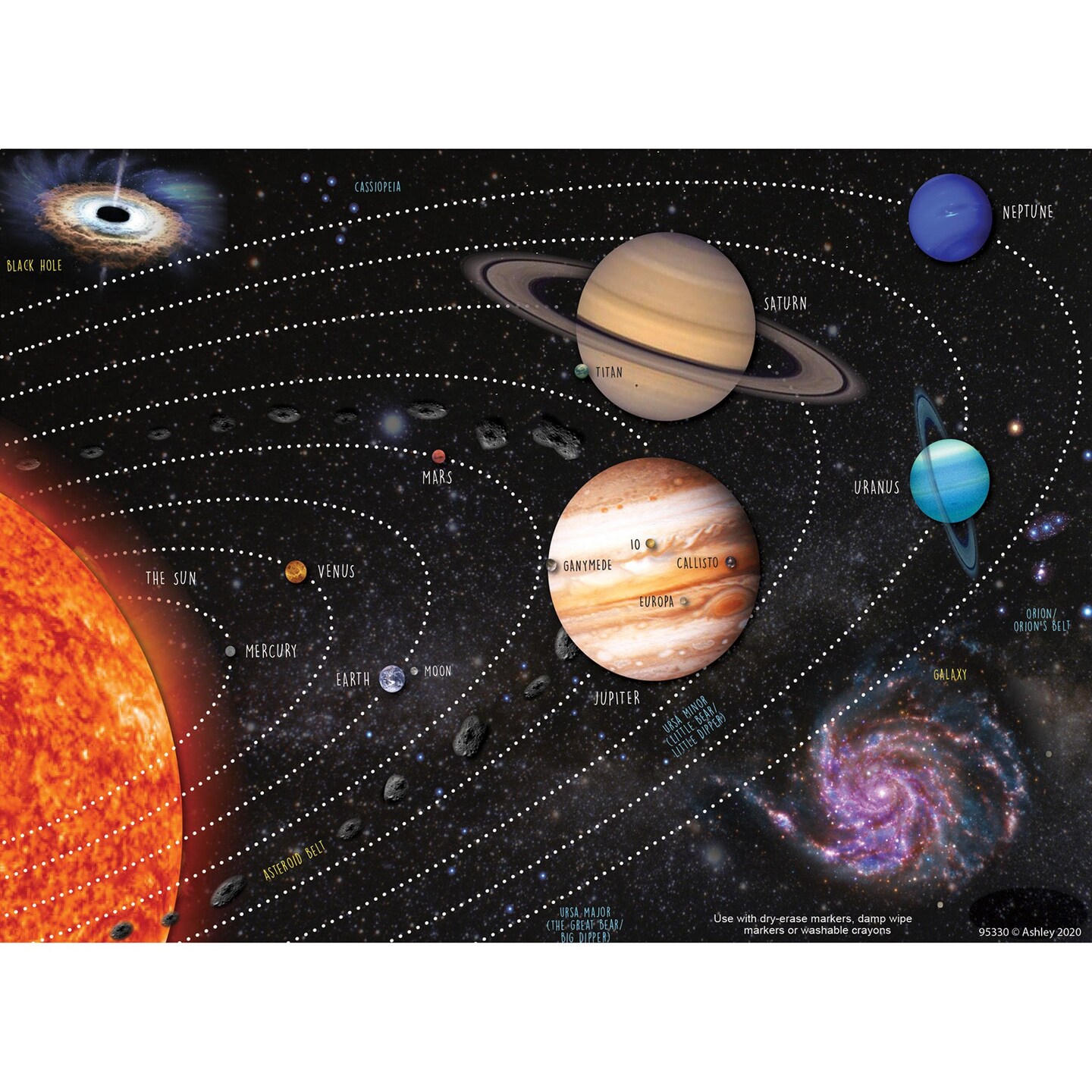Smart Poly&#xAE; PosterMat Pals&#x2122; Space Savers, 13&#x22; x 9-1/2&#x22;, Solar System, Pack of 10