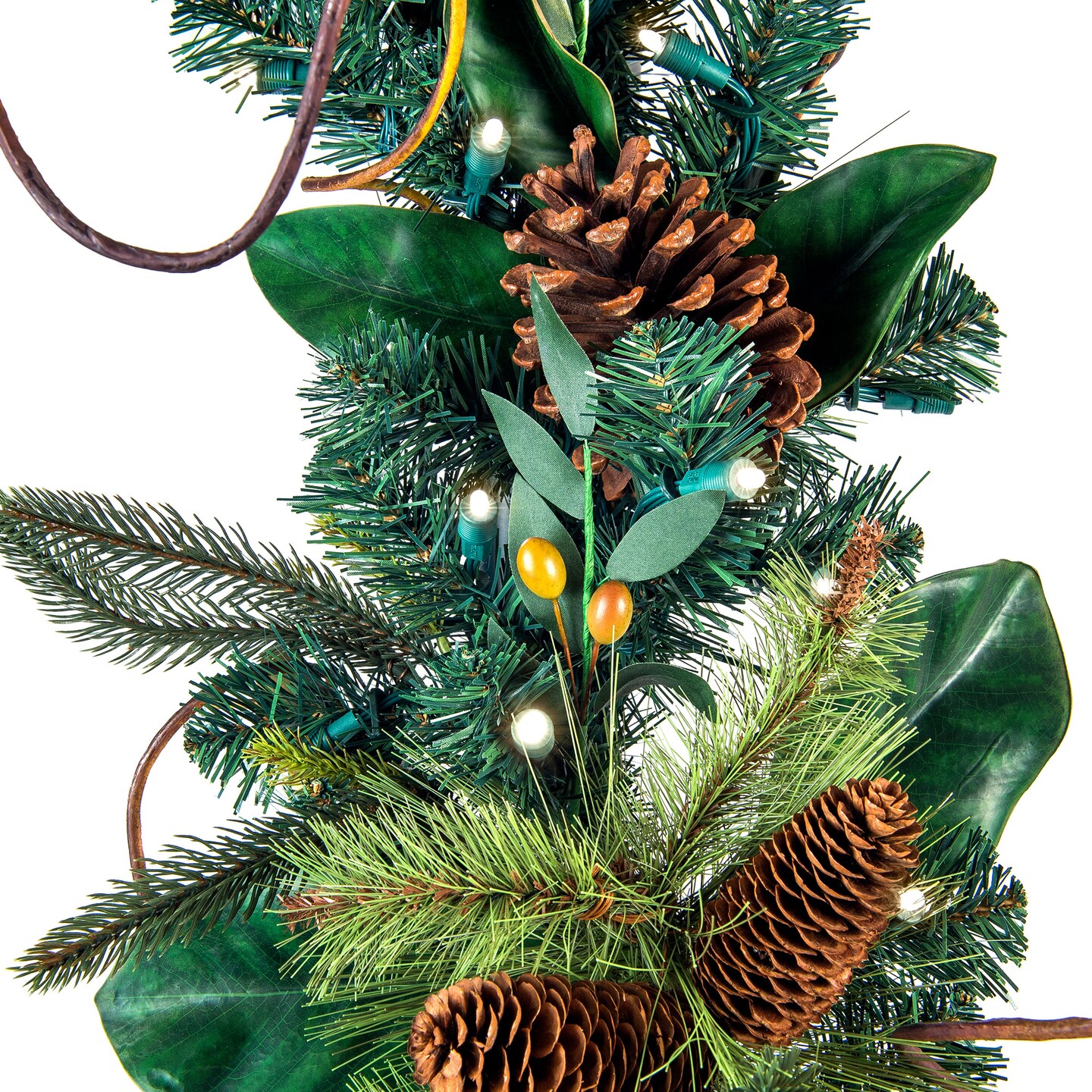 9 ft. Artificial Garland with Lights - Magnolia Leaf