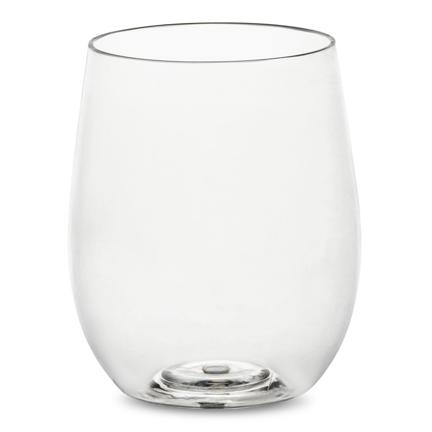 Clear Elegant Stemless Plastic Wine Glasses 12 Ounce (64 Glasses