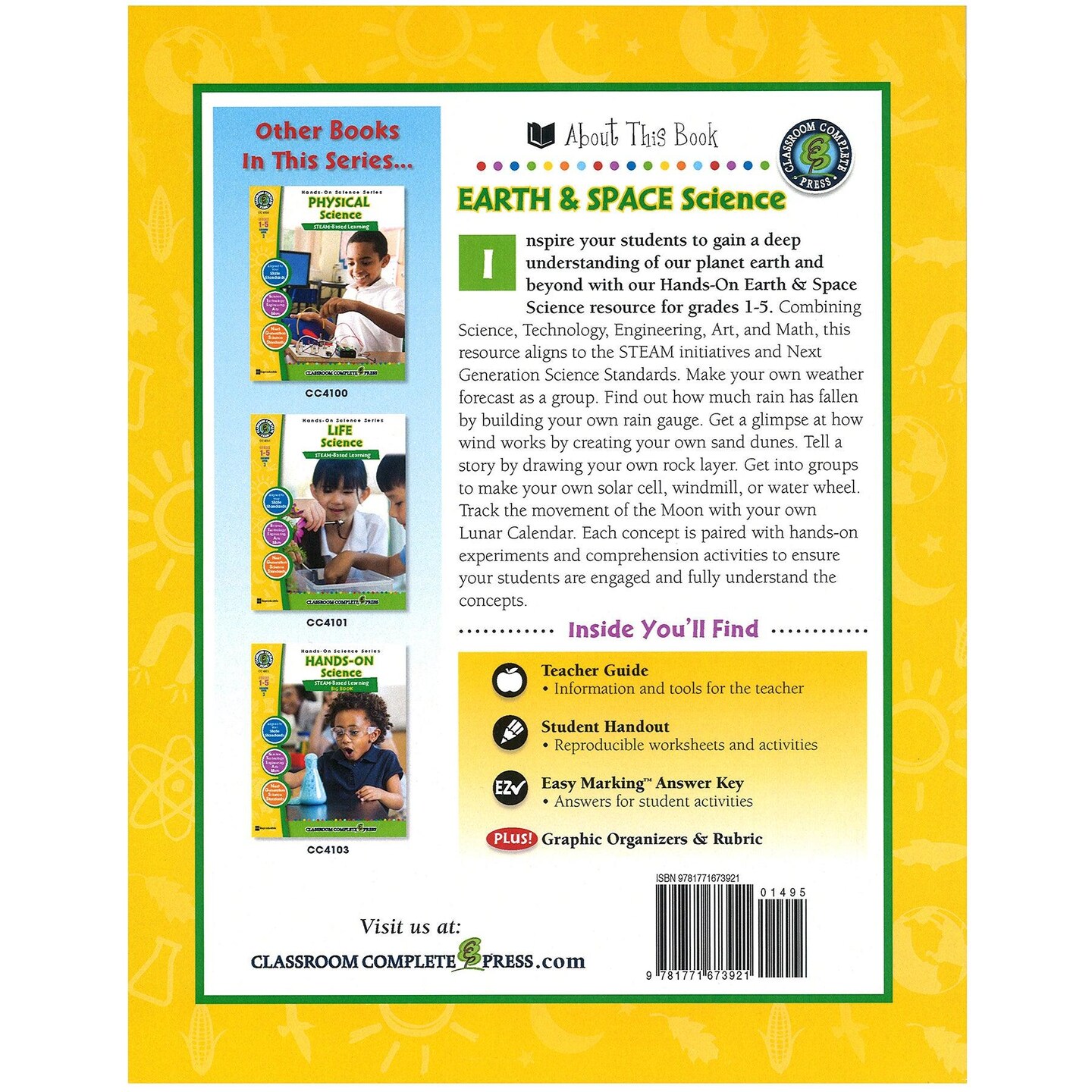 Hands-On STEAM - Earth &#x26; Space Science Resource Book, Grade 1-5