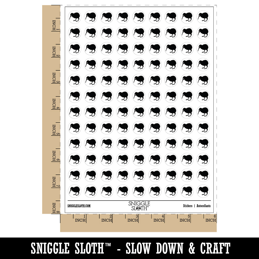 New Zealand Kiwi Bird 200+ 0.50&#x22; Round Stickers