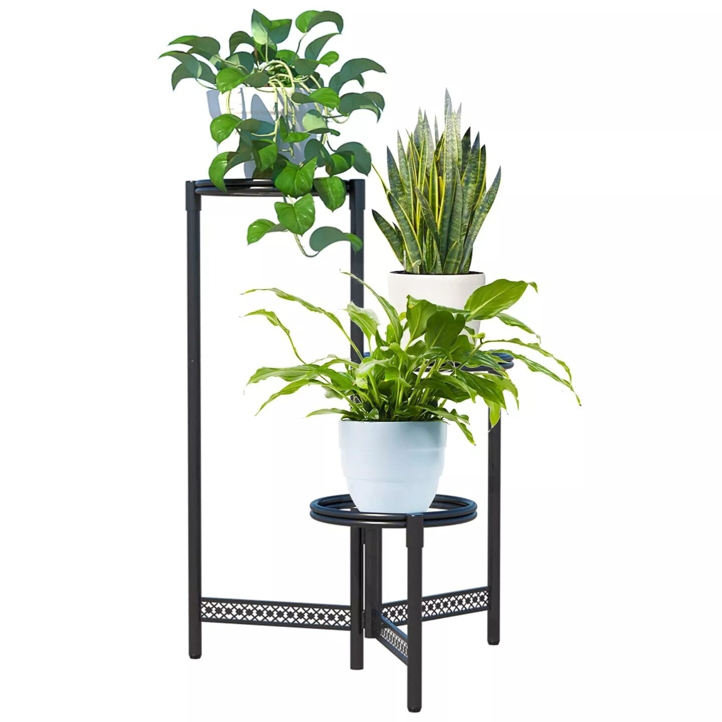 3 Tier Metal Plant Stand Shelf for Indoor Outdoor Plants Multiple