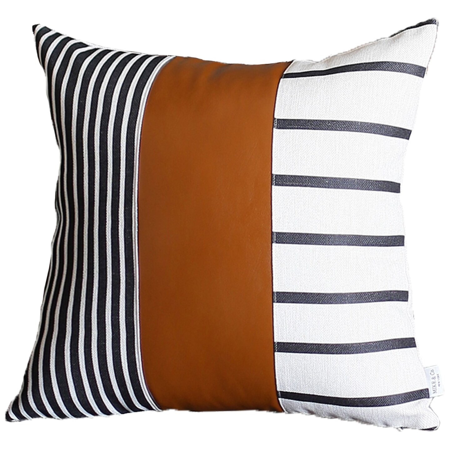 24 X 24 Brown and White Faux Leather Striped Zippered Pillow cover Michaels