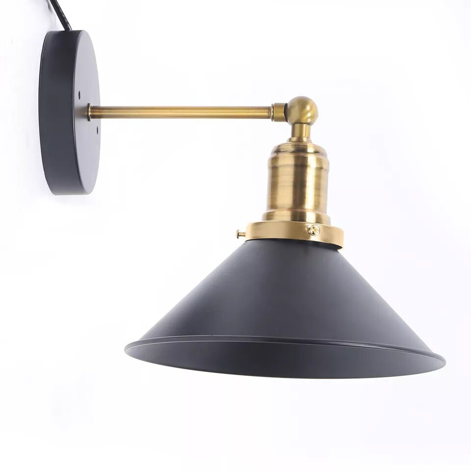 Vintage Wall Lamp Plug-In Industrial Wall Sconce Light Bedroom Lighting Fixture