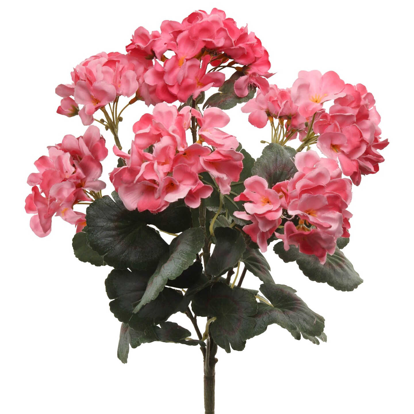 Vibrant Pink Artificial Geranium Bush - 18" Lifelike, 7 Stems, Perfect for Outdoor & Indoor Decor, Floral Home by Artificial Flowers