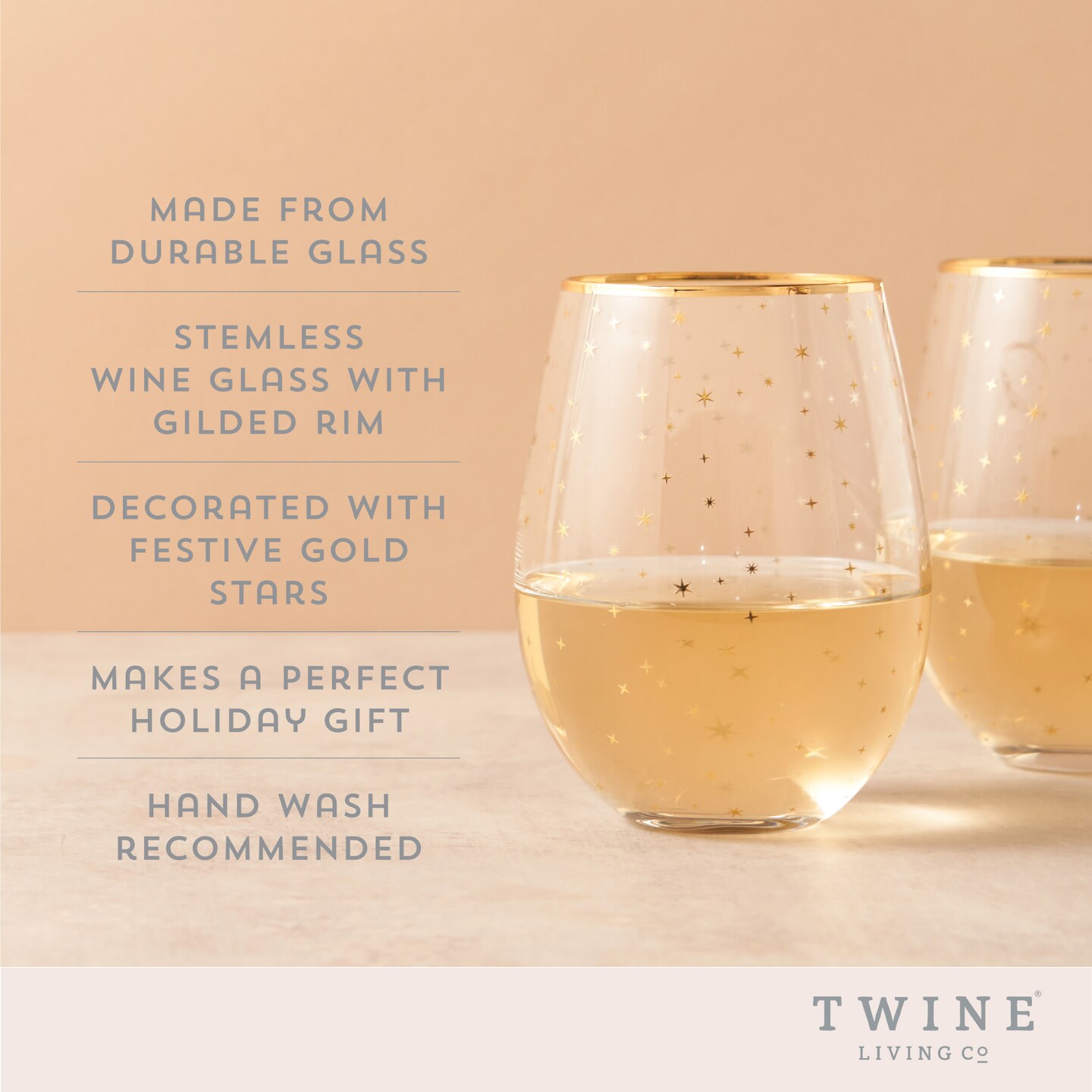 Starlight Stemless Wine Glass Set 