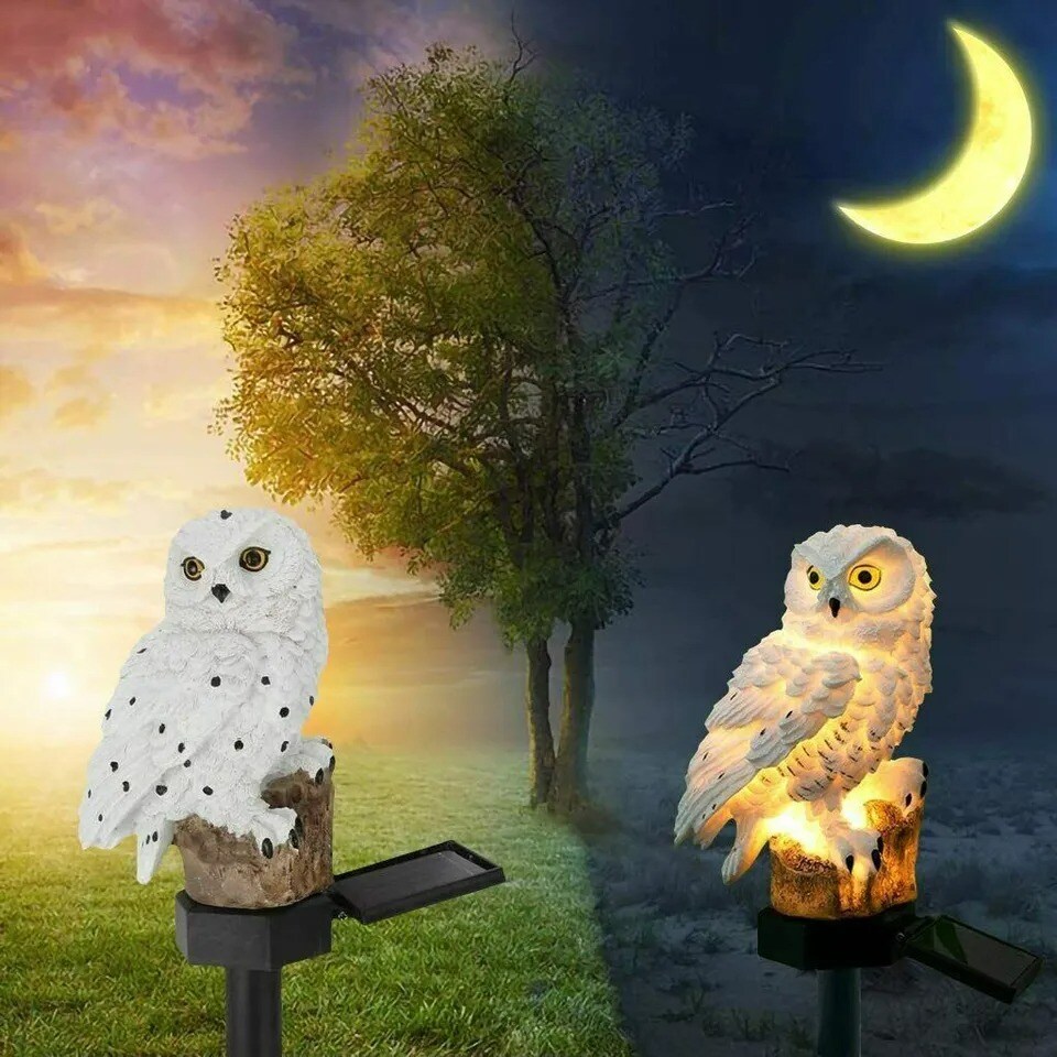Solar Lights Outdoor Decorative Solar Owl Stake Lights for Yard Decorations Gift