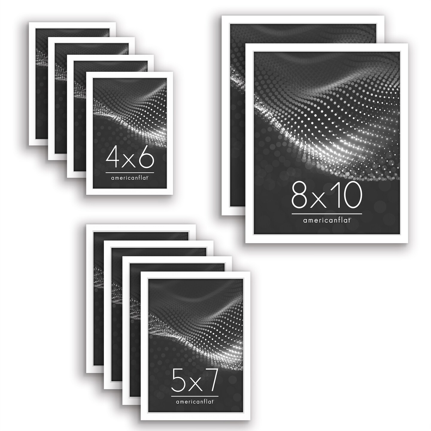 Americanflat Set of 10 Picture Frames - Gallery Wall Frame Set with Two 8x10, Four 5x7, and Four 4x6 Frames