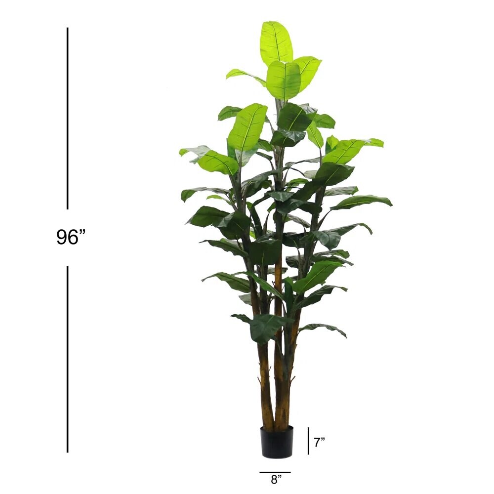 Luxurious 84-Inch Faux Banana Tree - Realistic Artificial Tropical Plant for Premium Home or Office Decor, Floral Home by Artificial Flowers