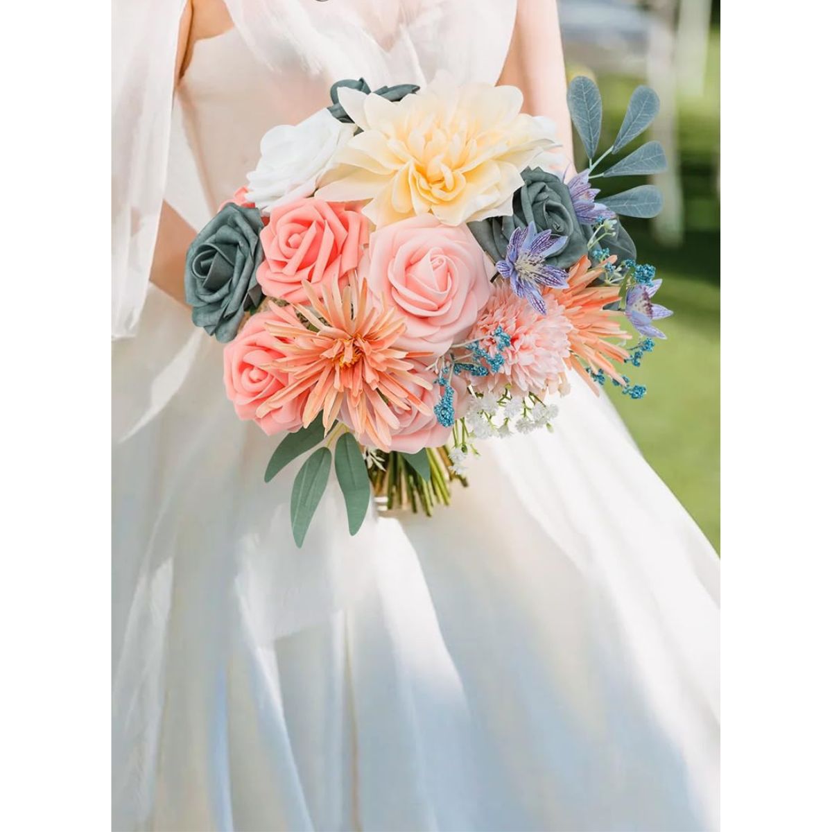 Artificial Blue Silk Flower Combo