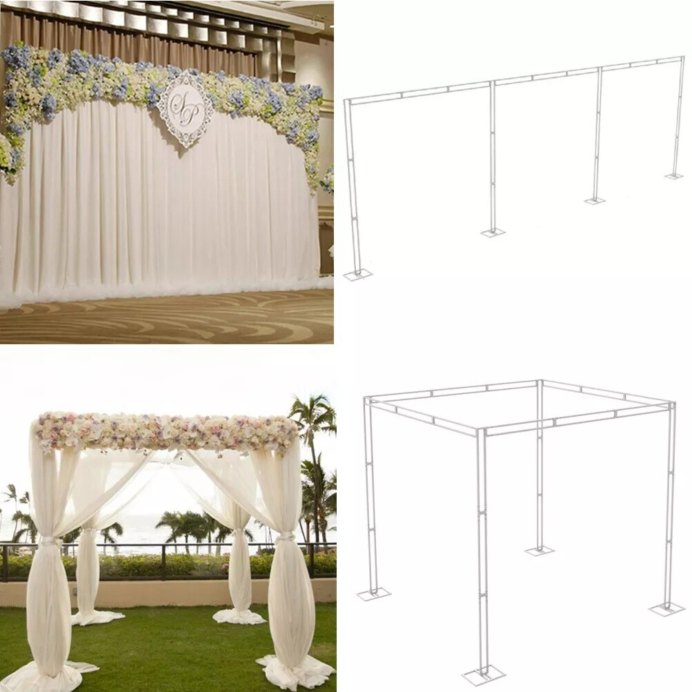 10ft 4 Post Heavy Duty Wedding Backdrop Stage Stand Outdoor Canopy Tent Chuppah