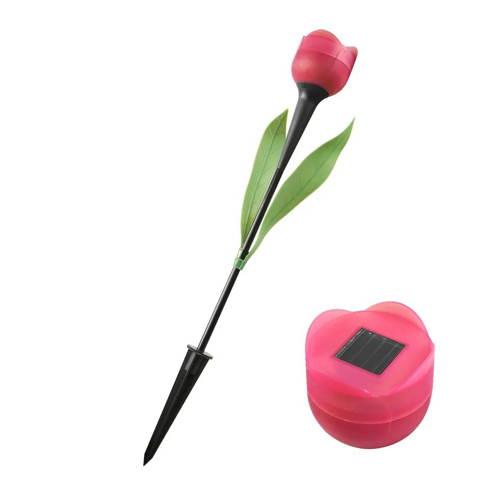 6XPcs Outdoor Solar Powered LED Tulip Flower Lights Garden Lawn Decor Lamp