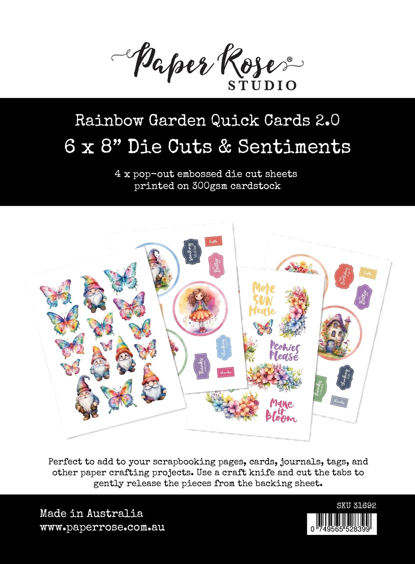 Rainbow Garden 2.0 6x8&#x22; Die Cuts &#x26; Sentiments 31692