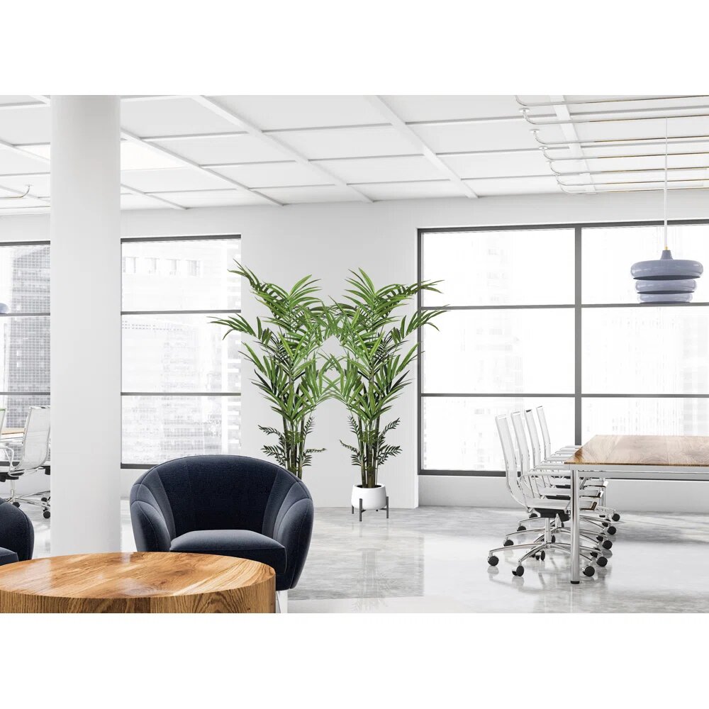 8' Artificial Kentia Palm Tree with 399 Leaves - Elegant Fake Indoor Plant in Decorative Pot, Perfect for Home or Office Decor, Floral Home by Artificial Flowers