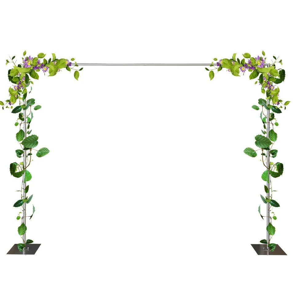 Heavy Duty Pipe Drape Kit Backdrop Support w/ Metal Steel Base-Height Adjustable