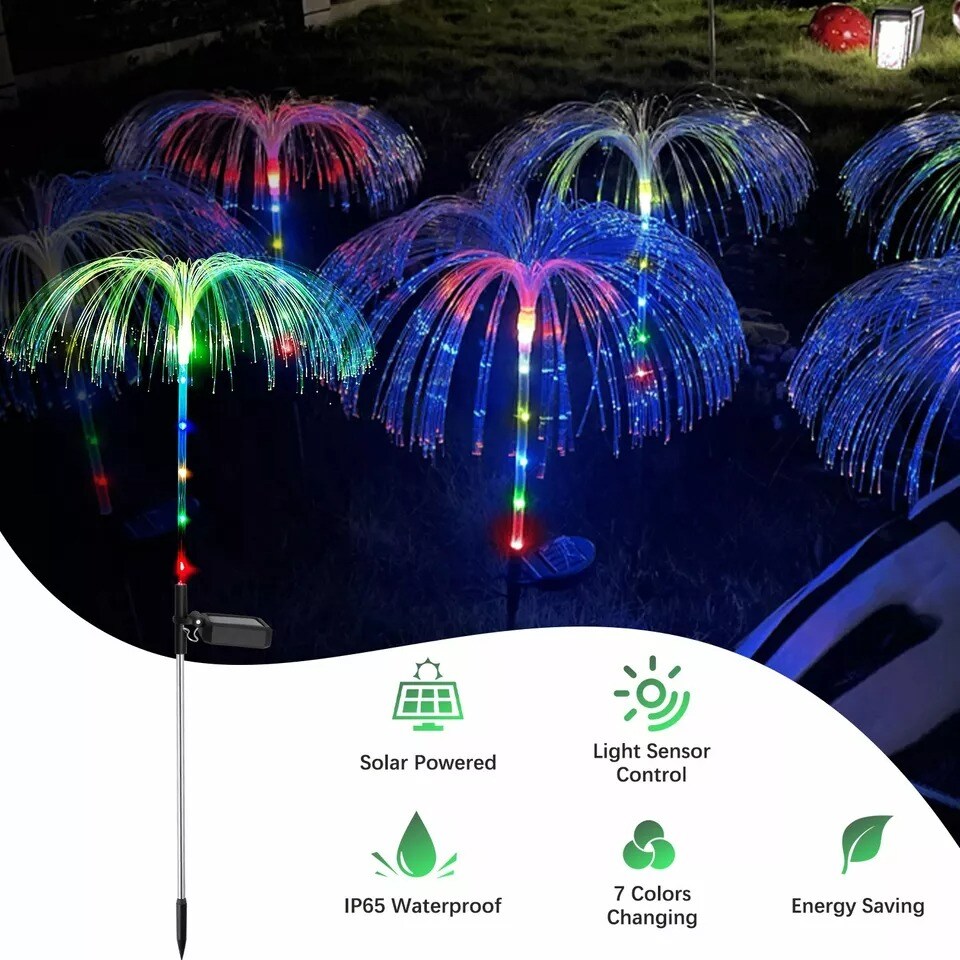 LED Solar Garden Lights 7 Color Changing Waterproor Outdoor Patio Pathway Decor