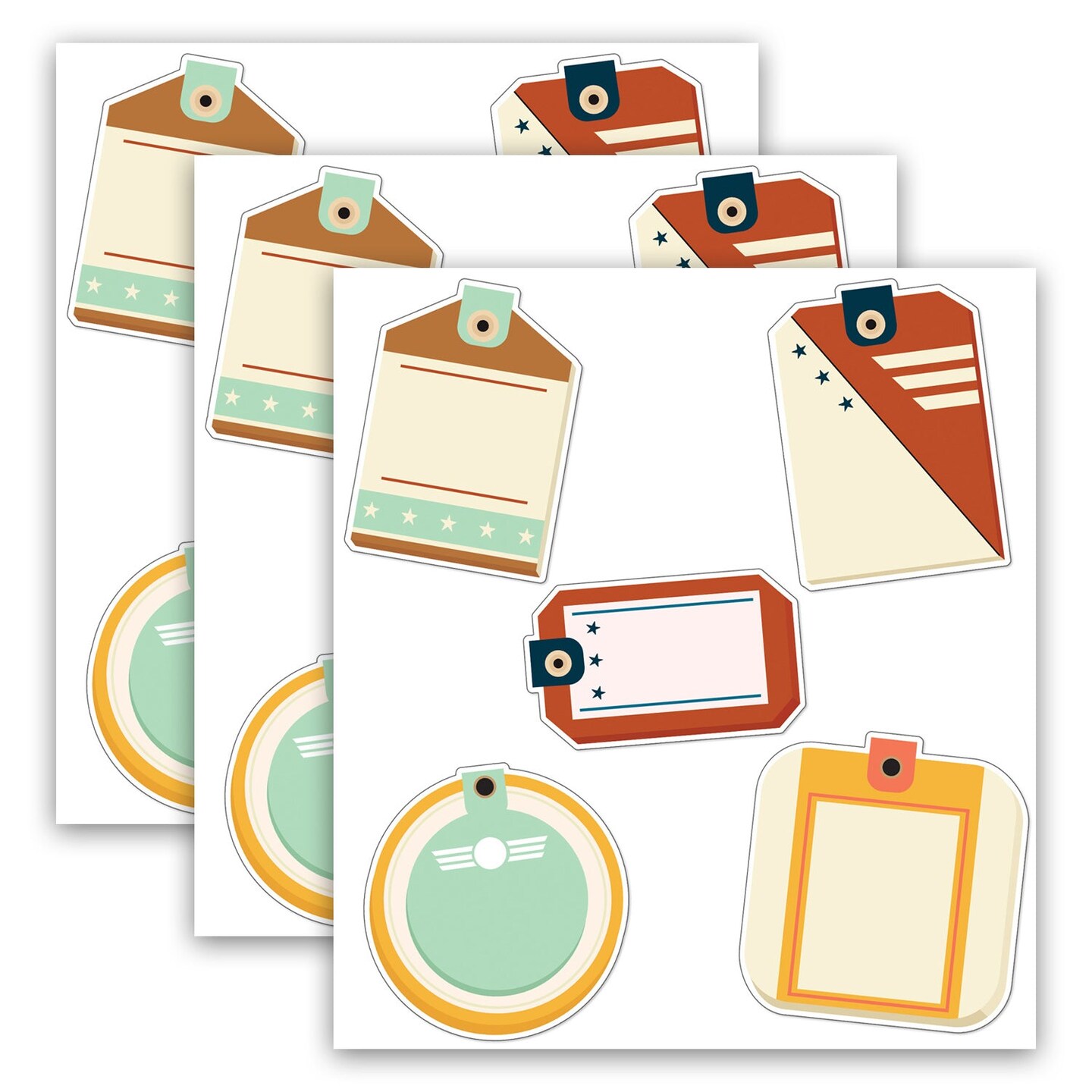 Let&#x27;s Explore Travel Tags Cut-Outs, 36 Per Pack, 3 Packs