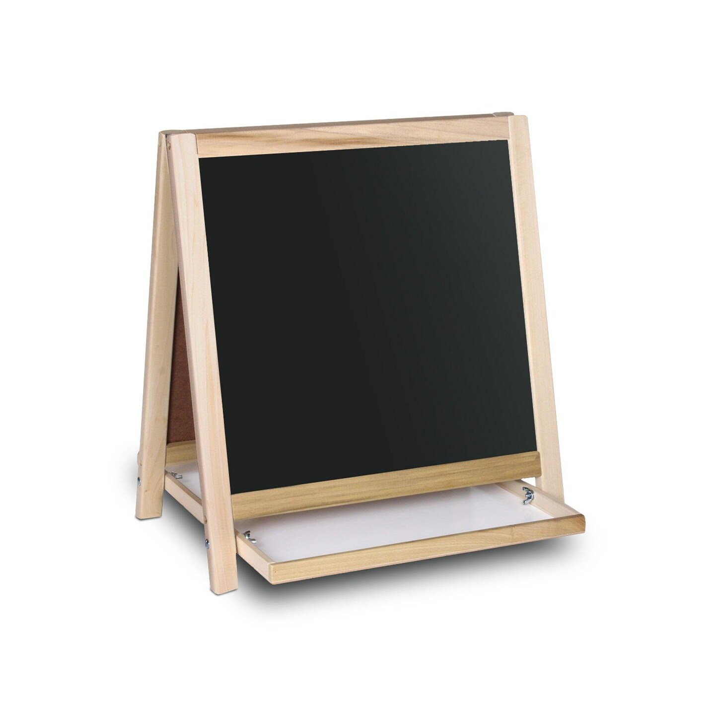 Magnetic Table Top Easel White Dry Erase/Black Chalkboard, 19.5&#x22;H x 18&#x22;W