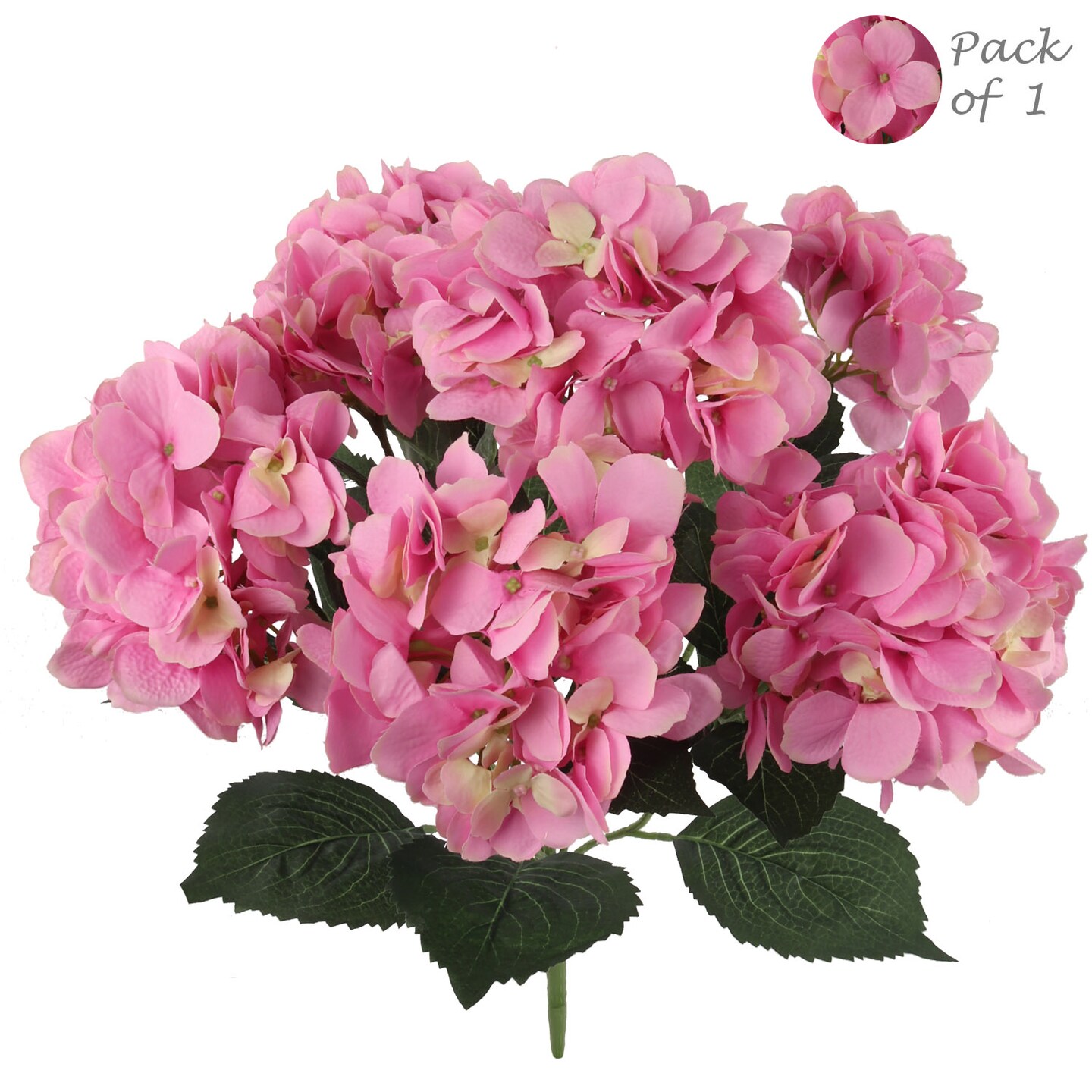 Stunning 22-Inch Pink Faux Hydrangea Bush &#x2013; Elegant Artificial Flower Arrangement for Home Decor and Weddings, Floral Home by Artificial Flowers