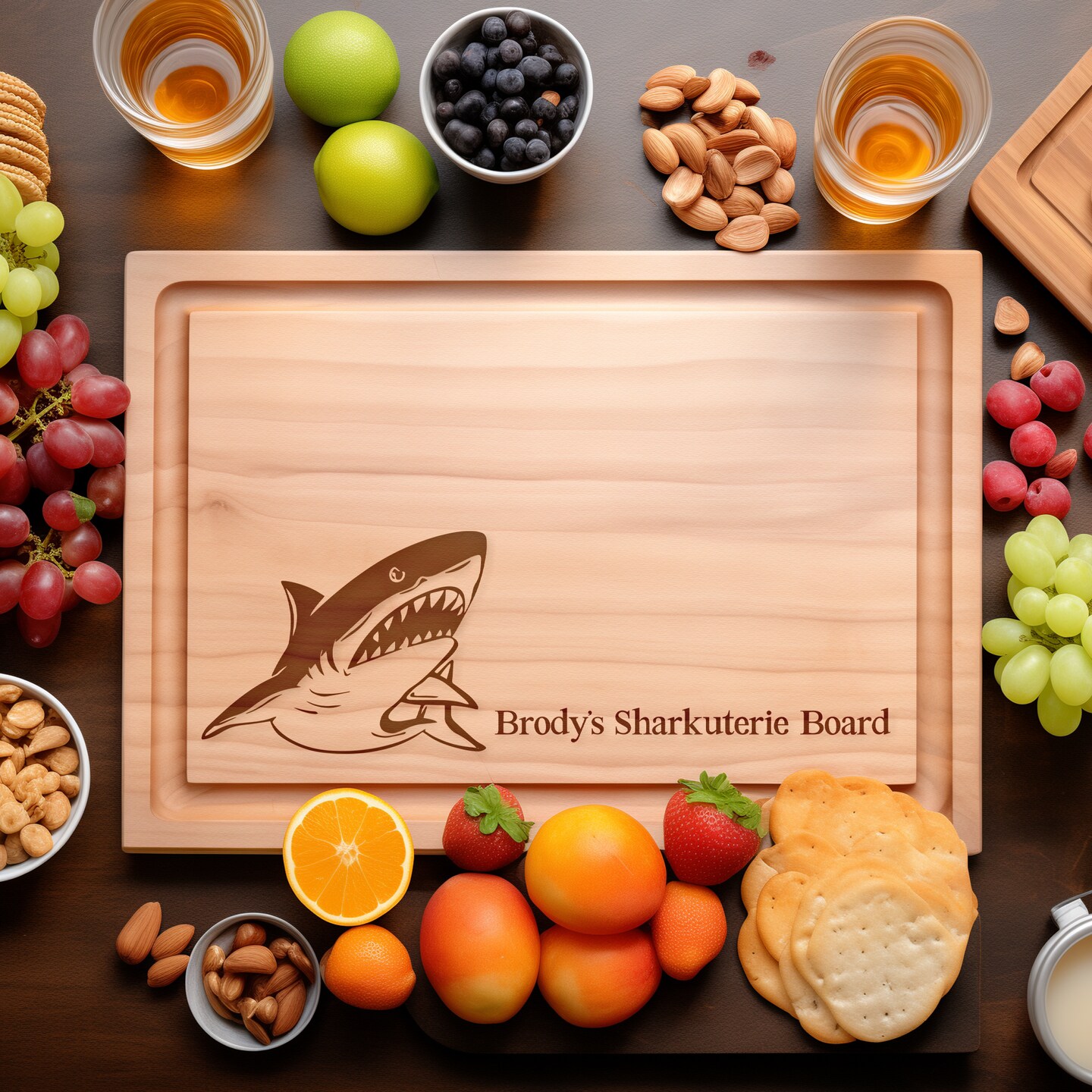 Personalized Funny Charcuterie Board, Custom Cutting Board, Shark Gift ...