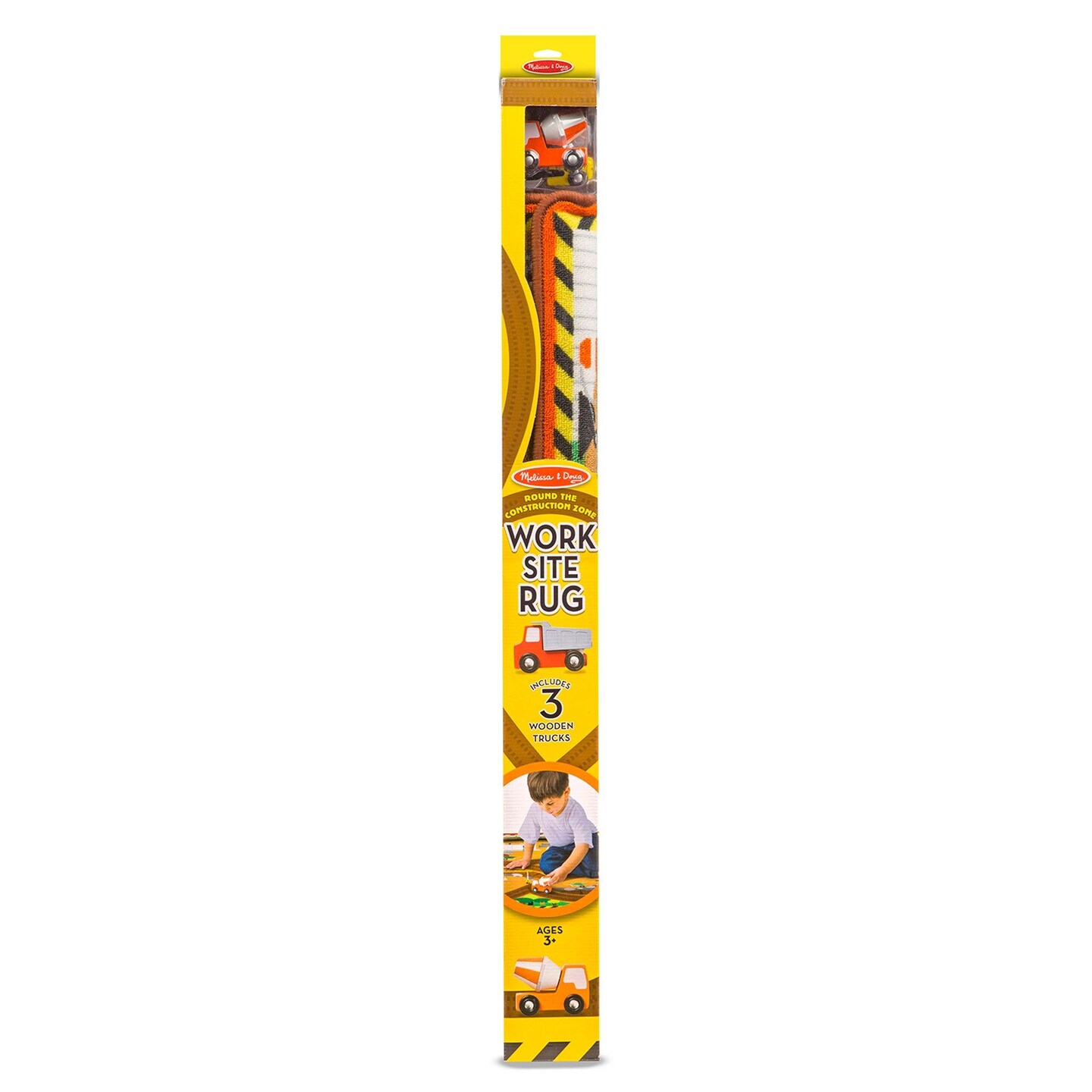 Round the Construction Zone Work Site Rug &#x26; Vehicle Set