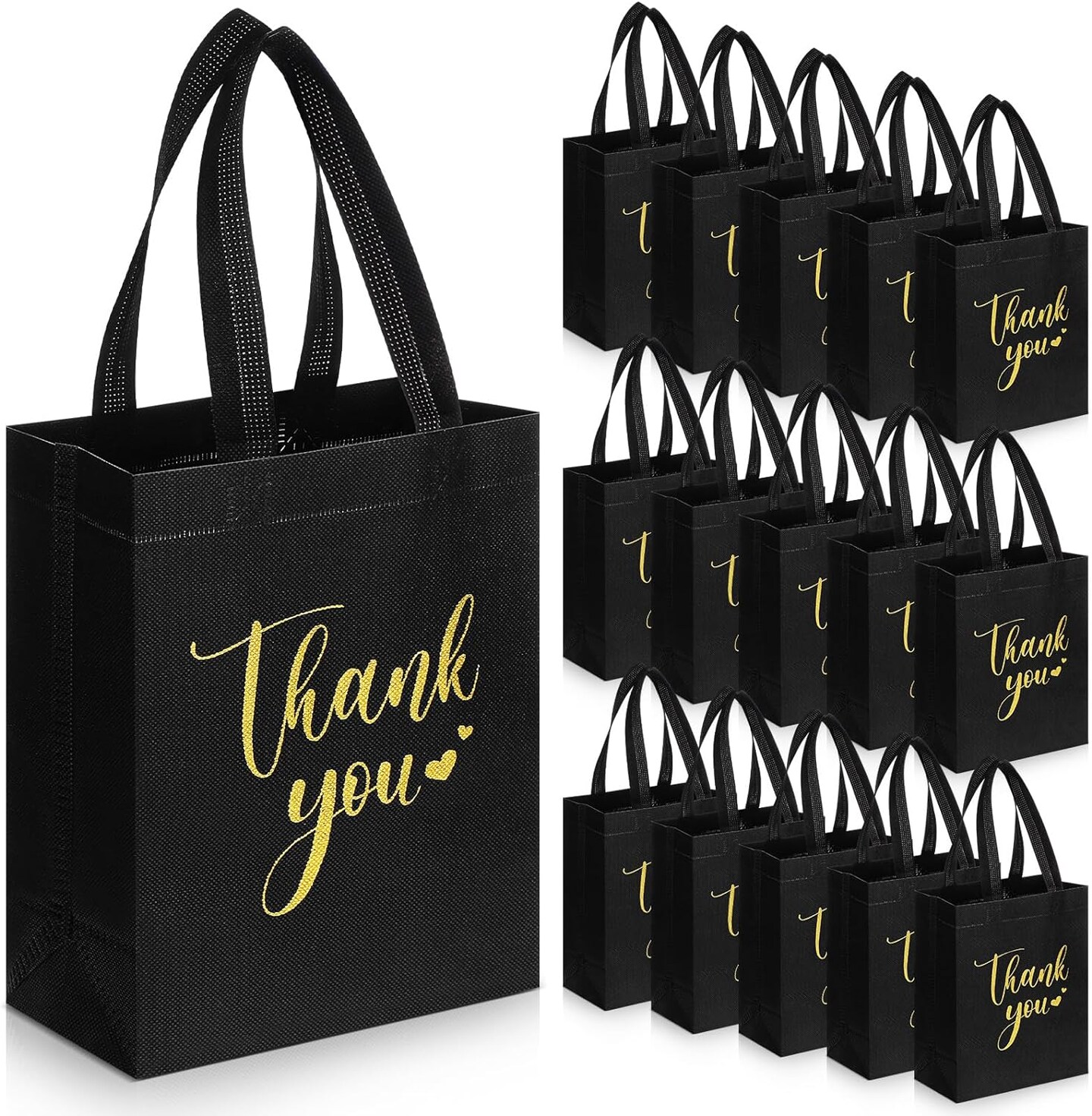 30-Pieces Reusable Thank You Gift Bags with Handles