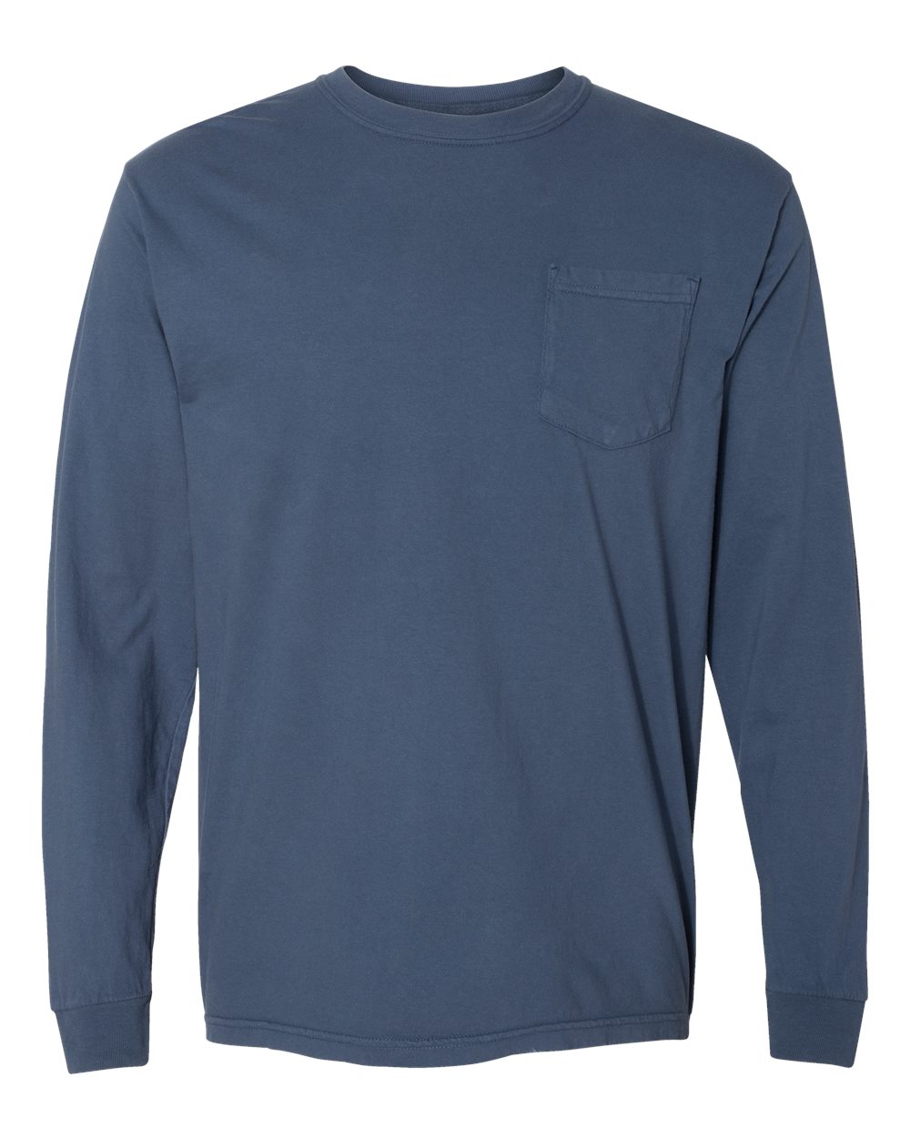 Comfort Colors Garment-Dyed Heavyweight Crewneck Long Sleeve Pocket T-Shirt