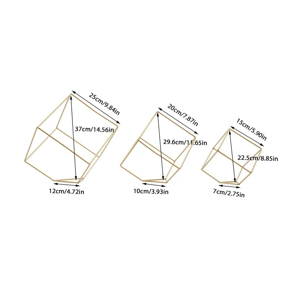 Gold Vase Geometric Flower Stand Wedding Vases For party Home Venue Garden Decor