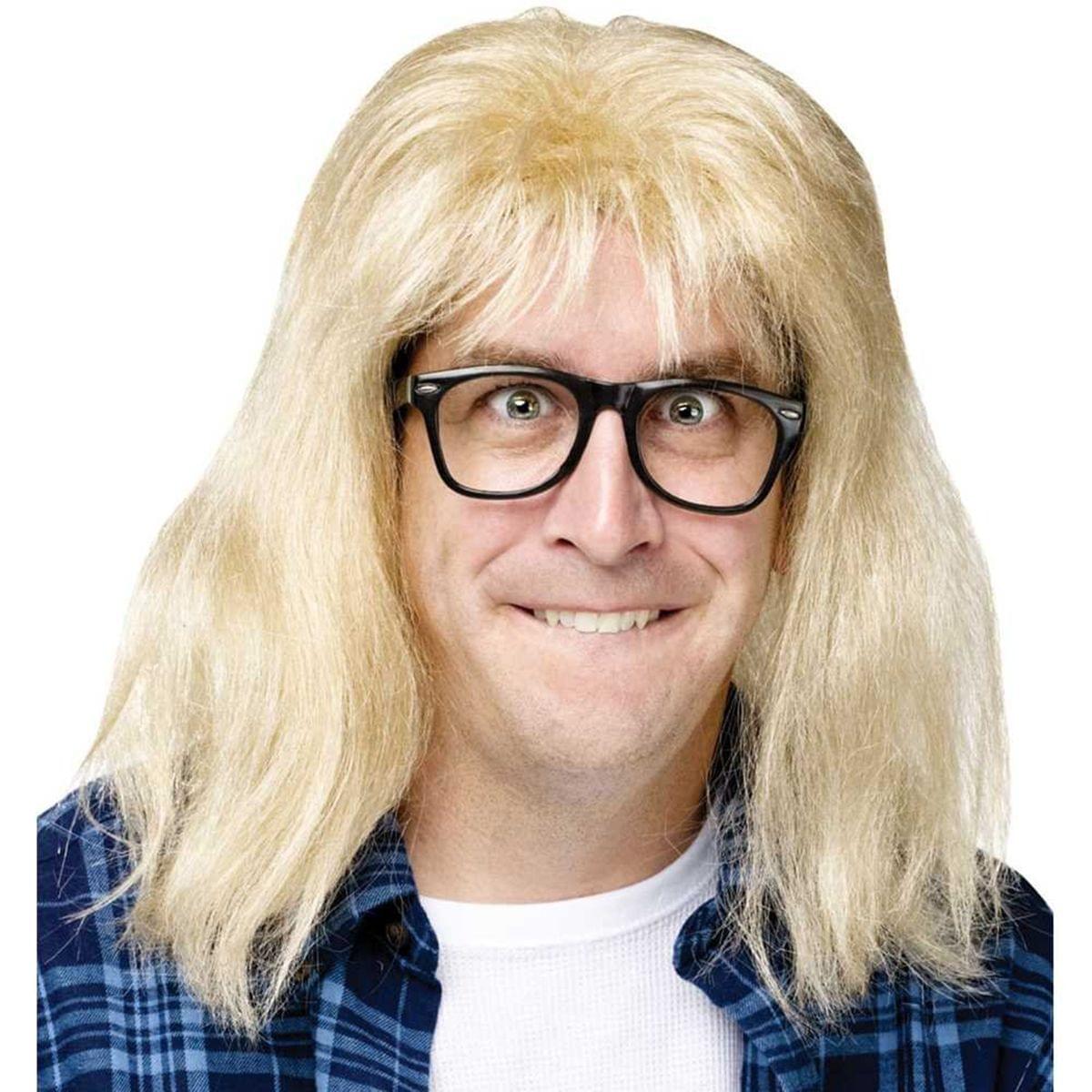 Saturday Night Live Wayne&#x27;s World Garth Algar Wig &#x26; Glasses Costume Set