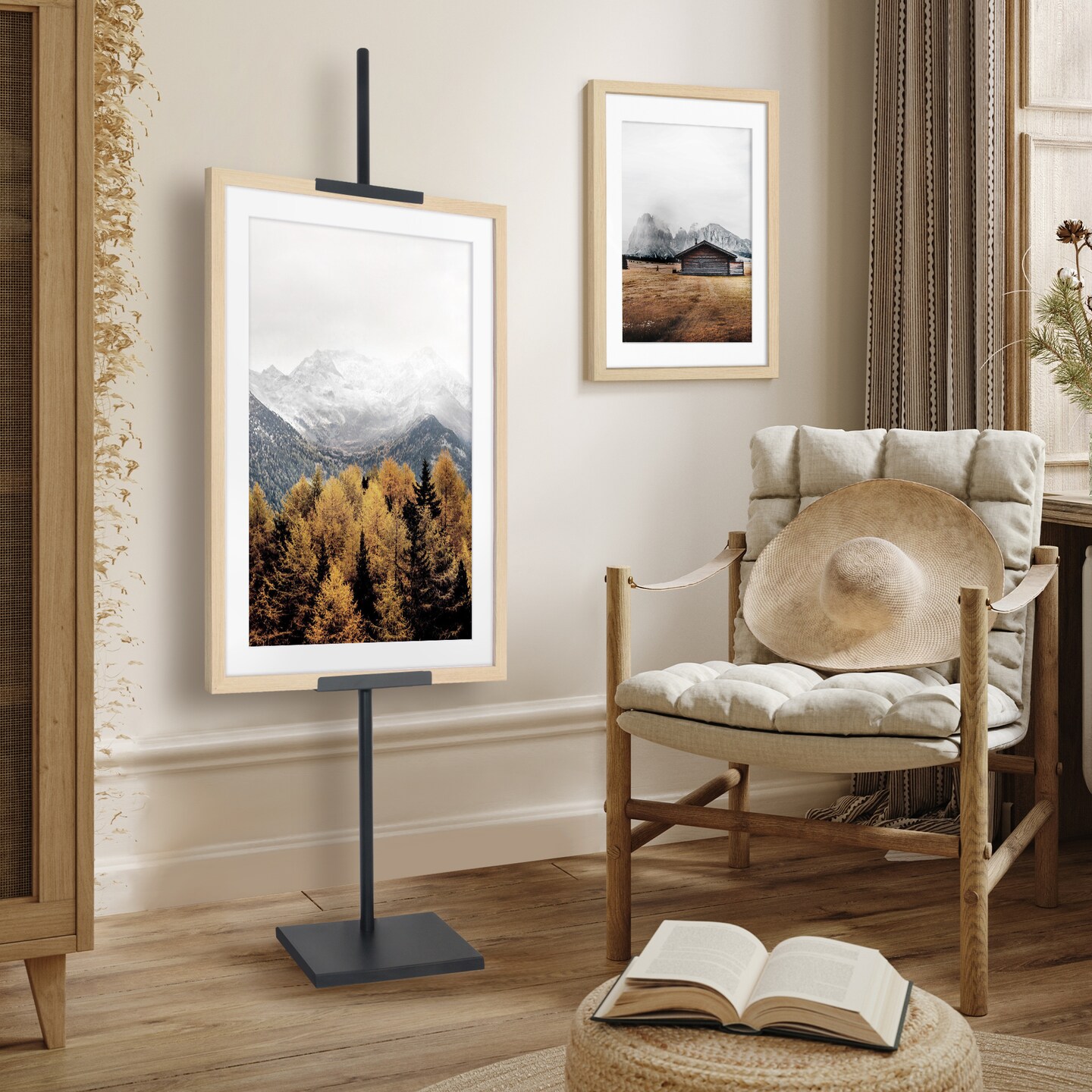 Americanflat Easel Stand - Adjustable Frame Stand - Black