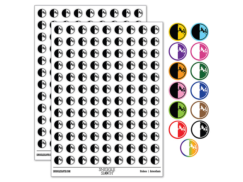 Quarter Moon Phase 200+ 0.50&#x22; Round Stickers
