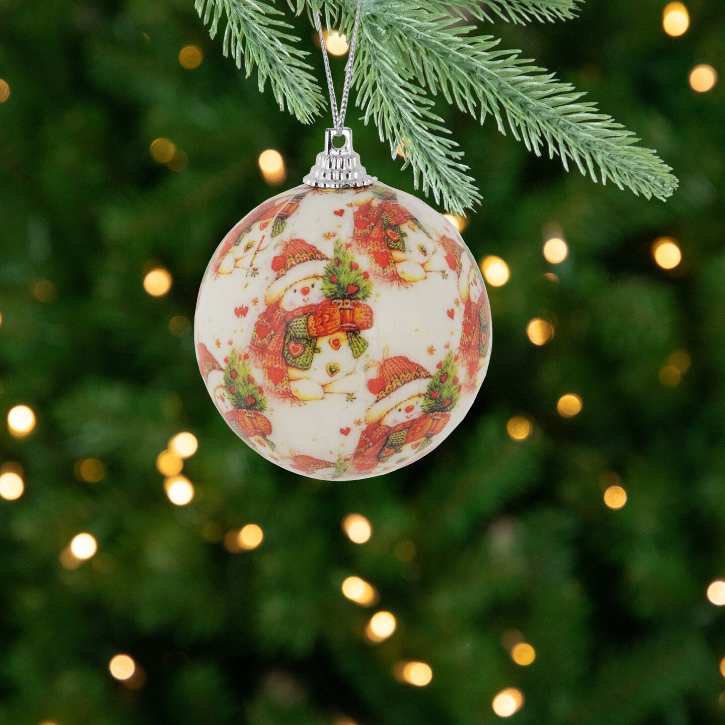 Northlight Decoupage Forest Snowmen Christmas Ball Ornaments - 2.25&#x22; (60mm) - 14ct