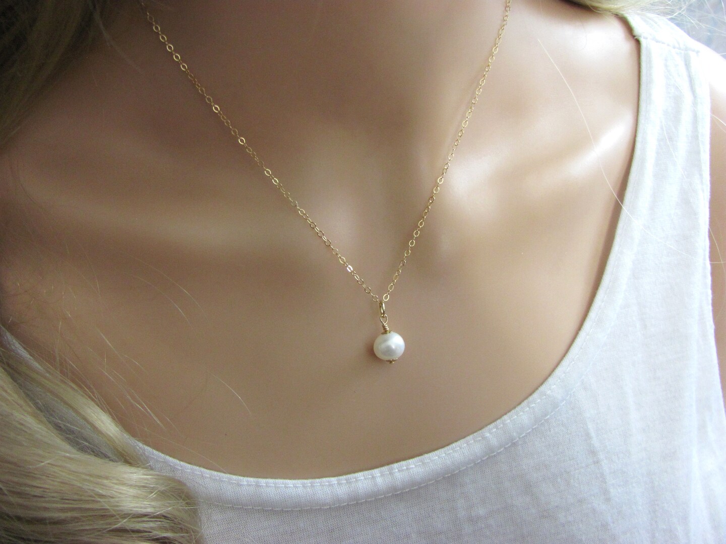 Pearl Necklace and Earring Set, Freshwater Pearl Bridal Jewelry product 7
