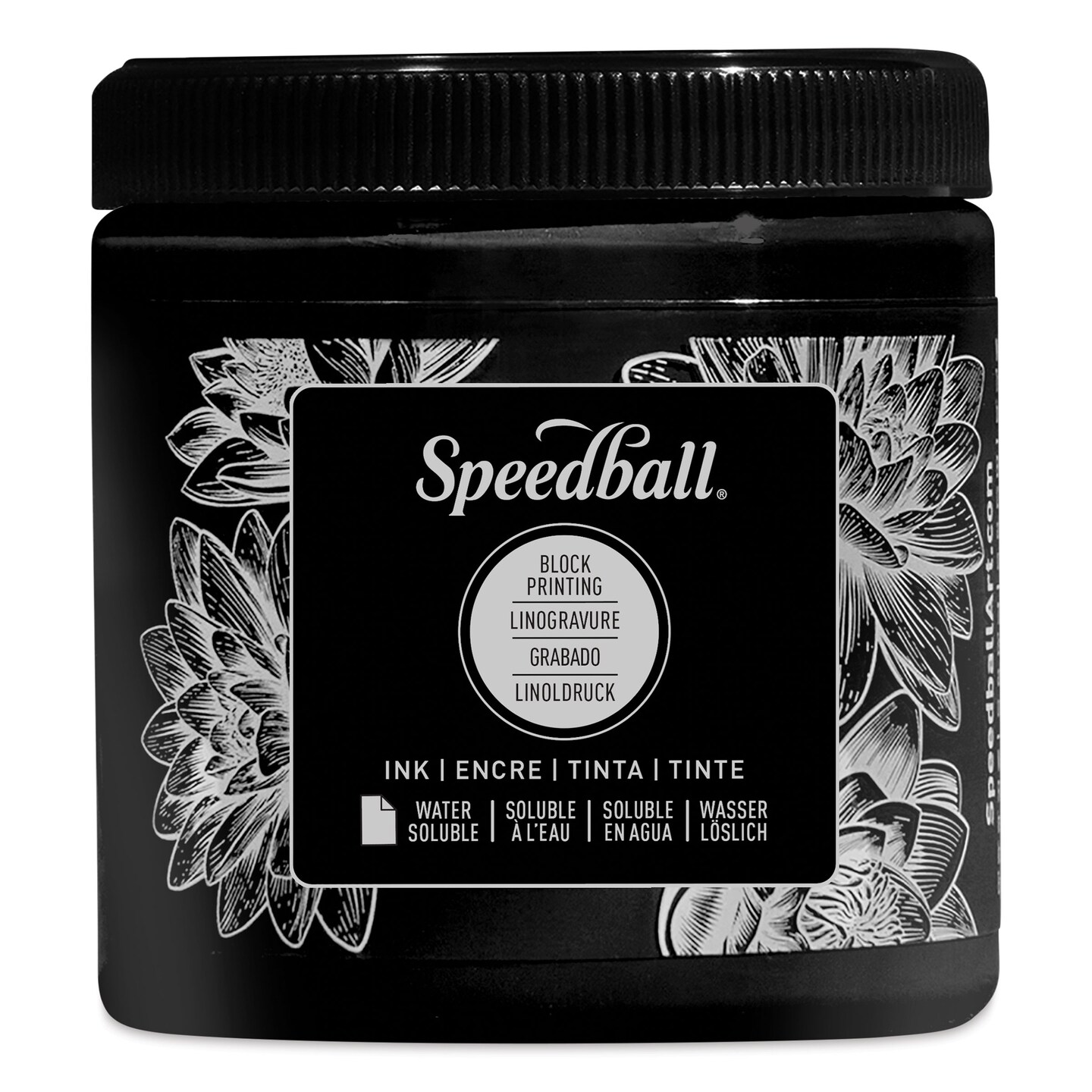 Speedball Water-Soluble Block Printing Ink - Black, 8 oz