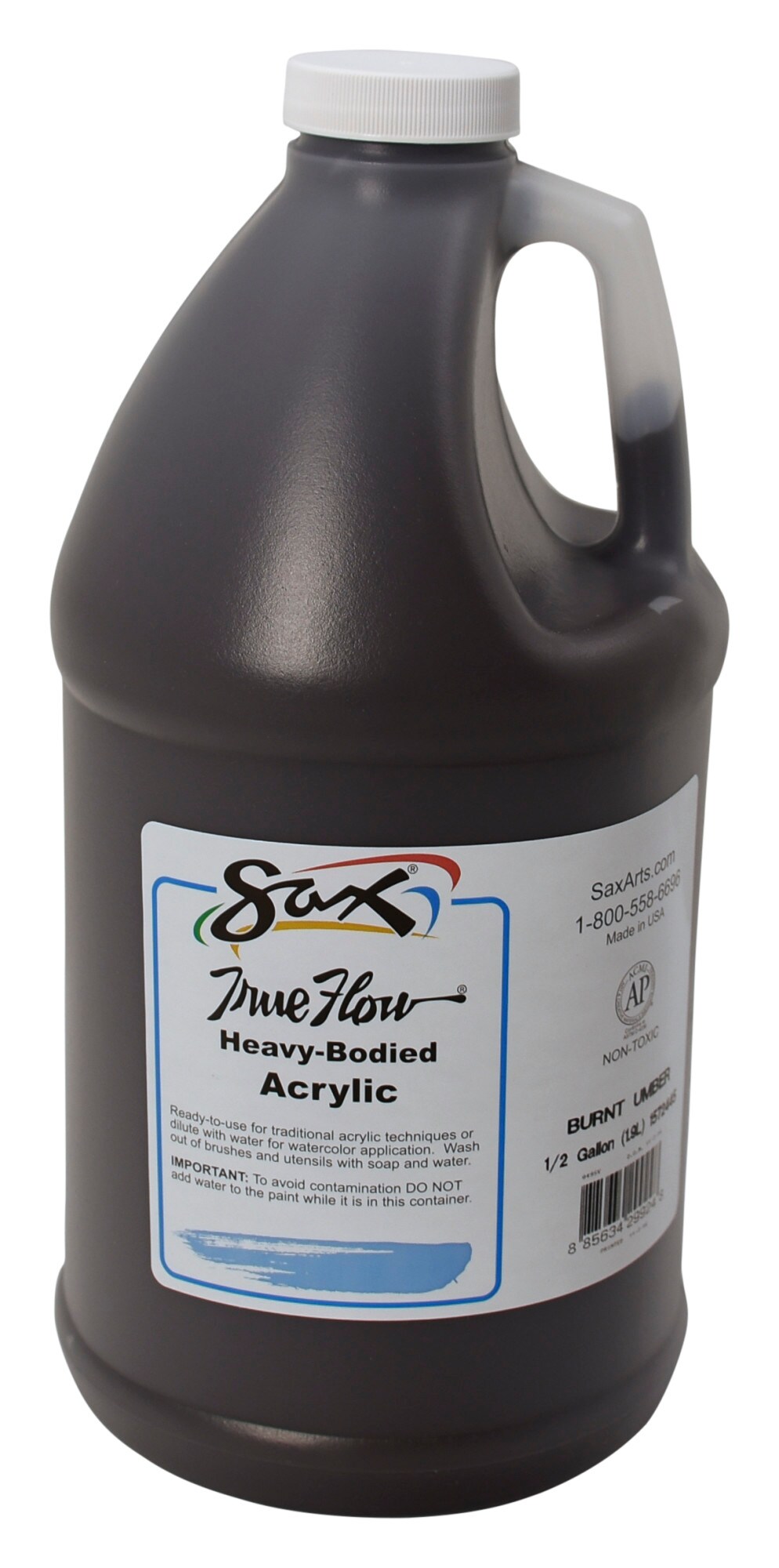 Sax Heavy Body Acrylic Paint, 1/2 Gallon, Burnt Umber