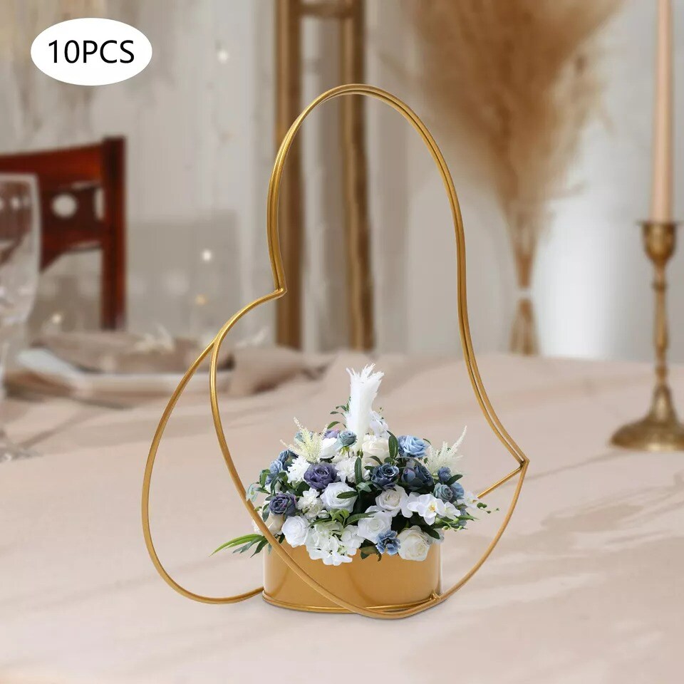 10 Pcs Gold Metal Geometric Centerpiece Elegant Wedding Centerpieces