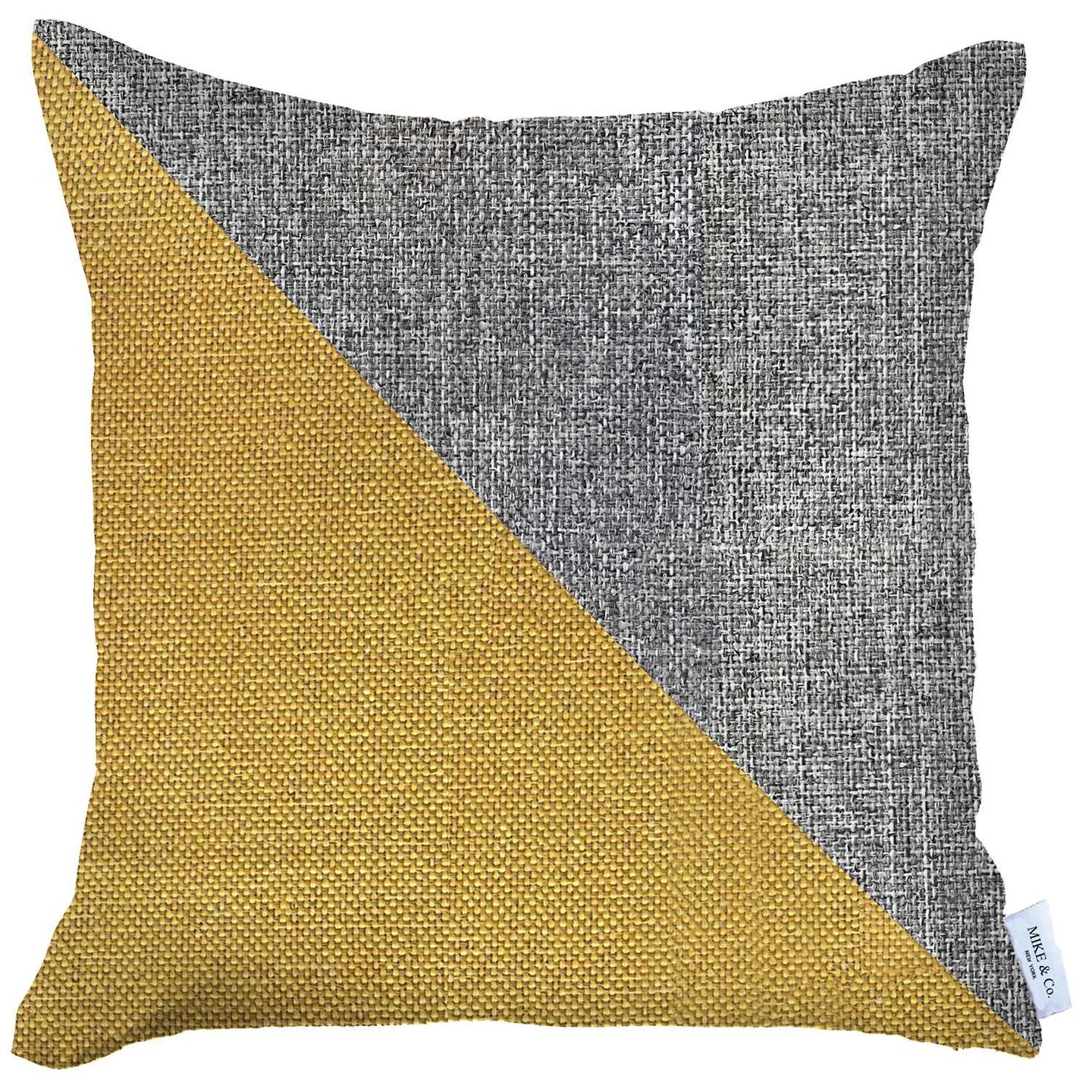 18 X 18 Yellow Gray And White Geometric Zippered Polyester Throw Pillow Cover 18 X 18 Yellow Gray And White Geometric Zippered Polyester Throw Pillow Cover