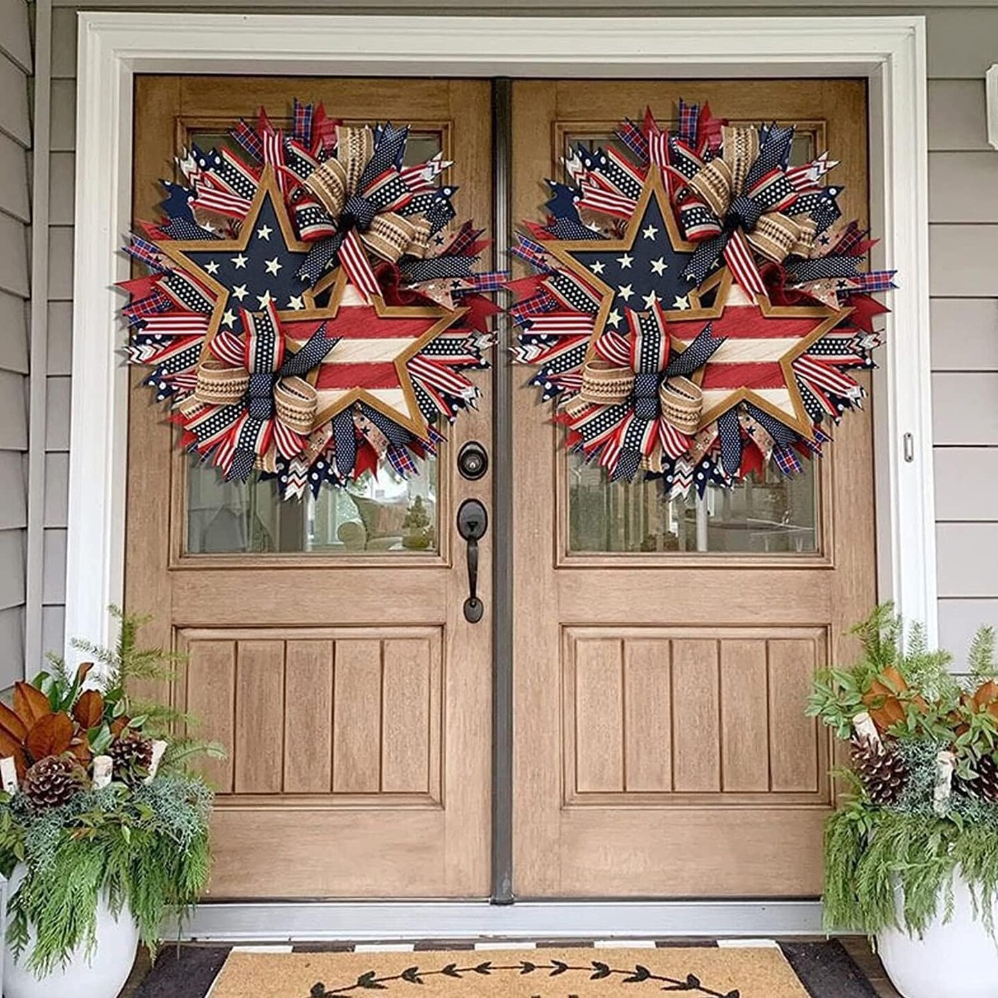 Patriotic Independence Day Wreath and 4th of July Wreaths for Front Doors