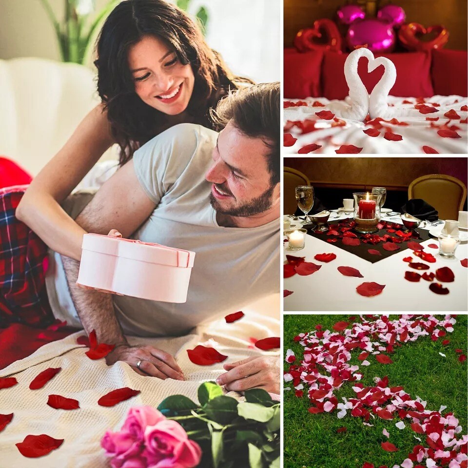 1200 Pcs Separated Red Silk Rose Petals