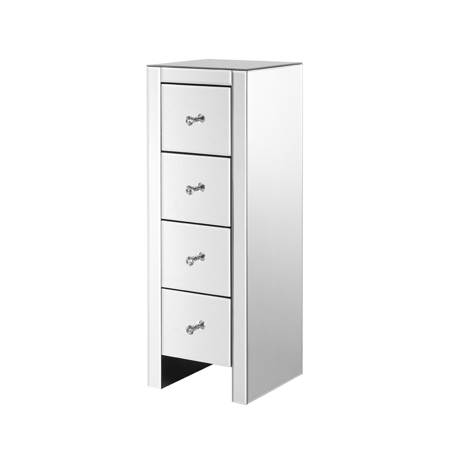 Mirrored Nightstand End Table with Drawers