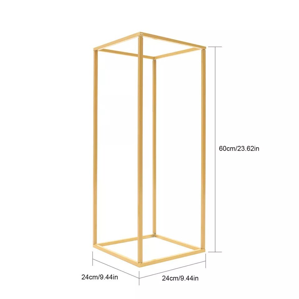 Gold Metal Flower Stand Rectangular Rack For Wedding Table Centerpieces Decor