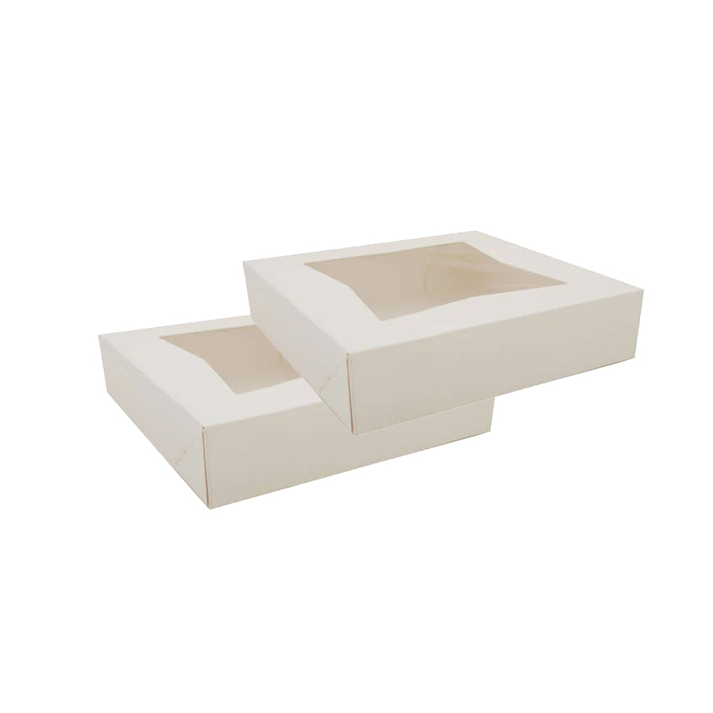 9 x 9 x 2.5&#x22; White Bakery Boxes with Window Pastry Boxes for Cakes, Cookies and Desserts