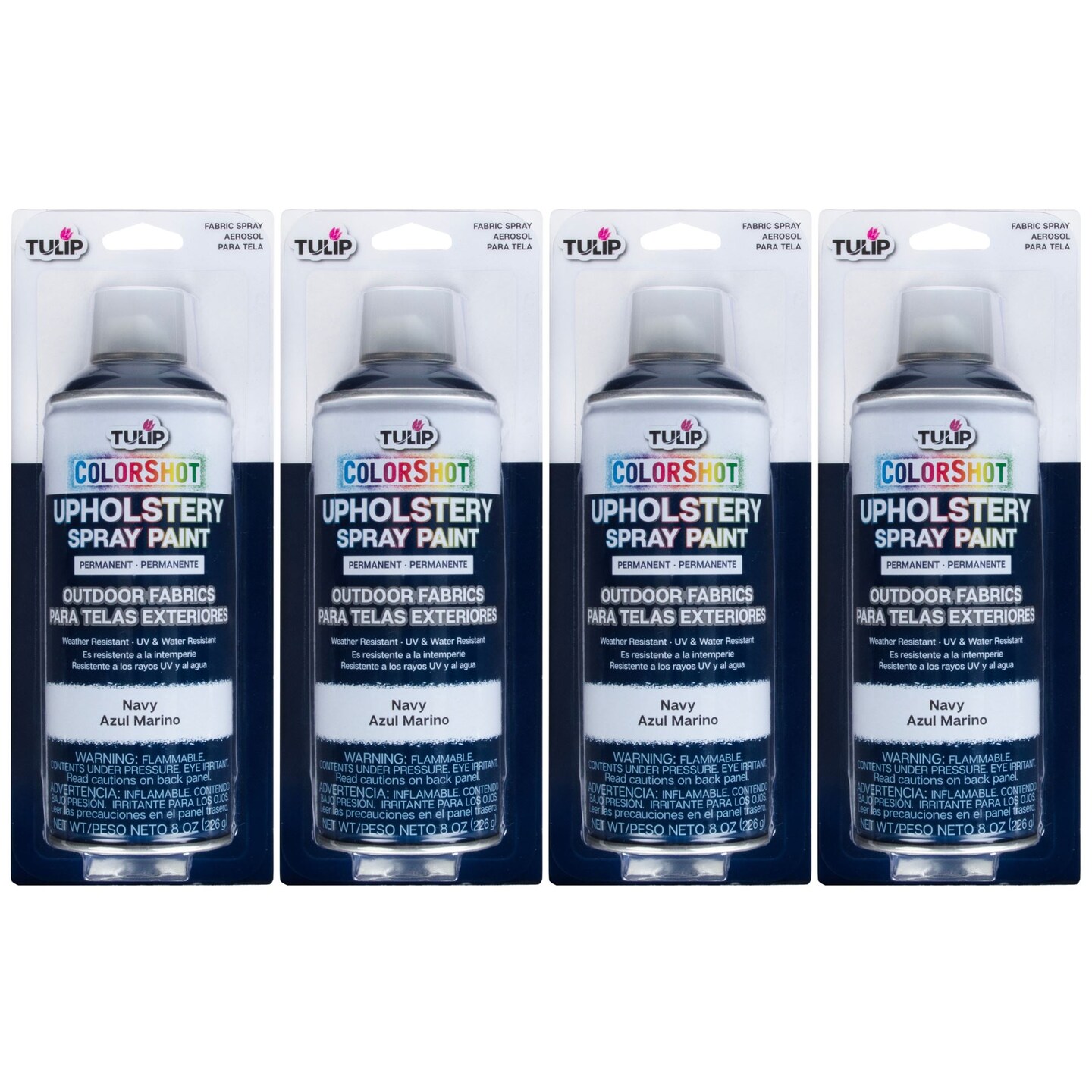 Tulip ColorShot Outdoor Fabric Upholstery Spray Navy 4 Pack