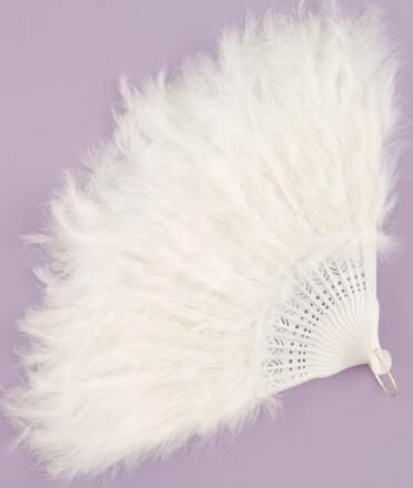 White Feather Costume Fan