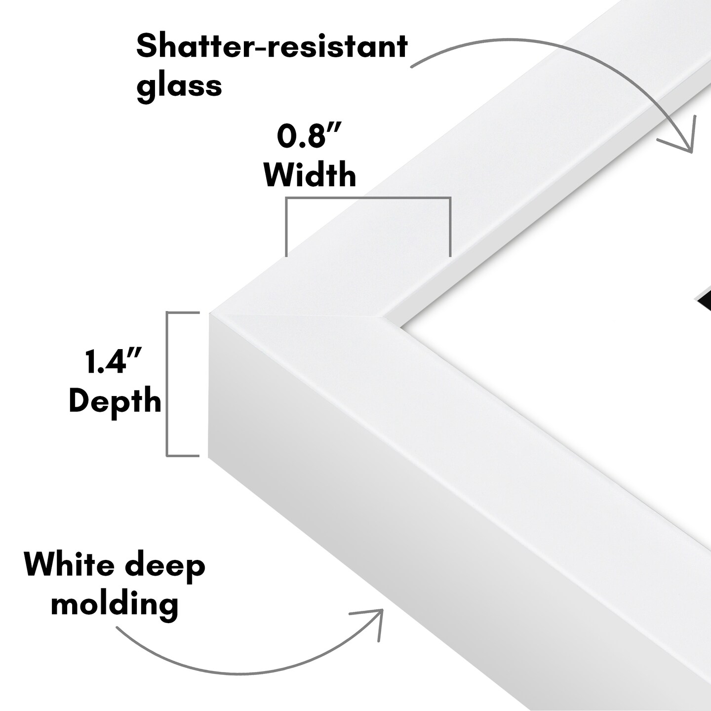 Americanflat Gallery-Style Picture Frame with Mat - Showcase Artwork, Prints, and Photos - Shatter Resistant Glass - Hanging Hardware with Drywall Anchor